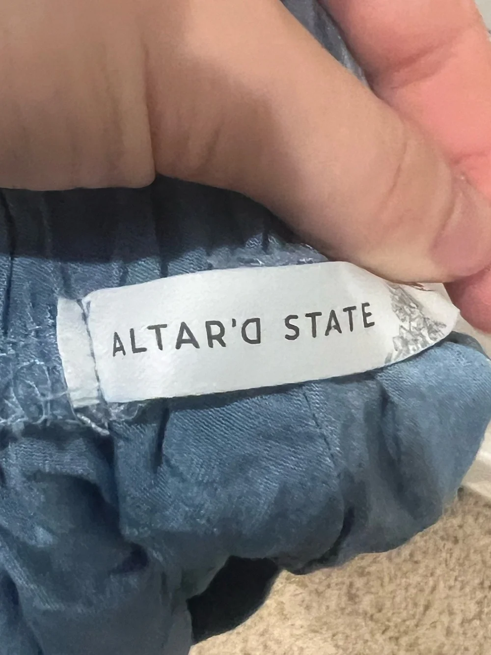 Altar'd State Light Blue Bubble-Hem Shorts